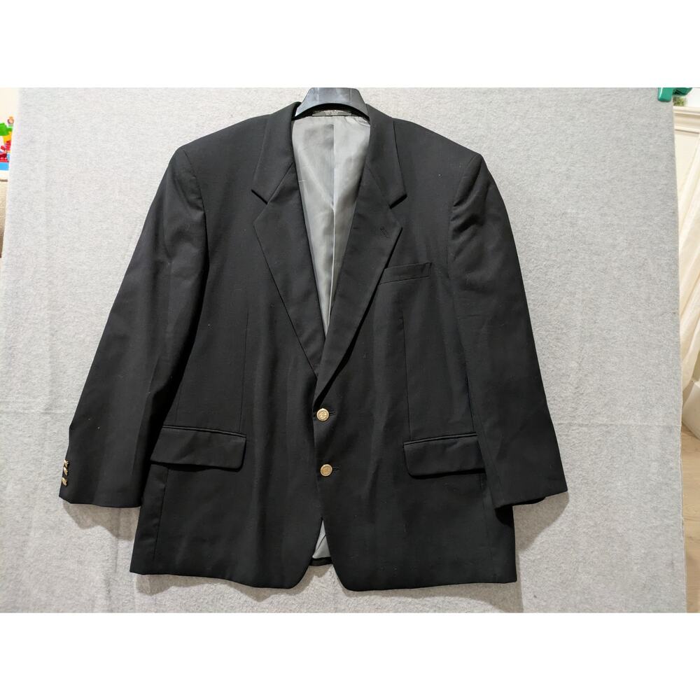 Mappelli de Milano Blazer Jacket 48R Black Gold Button Wool Men's 48R Sport Coat